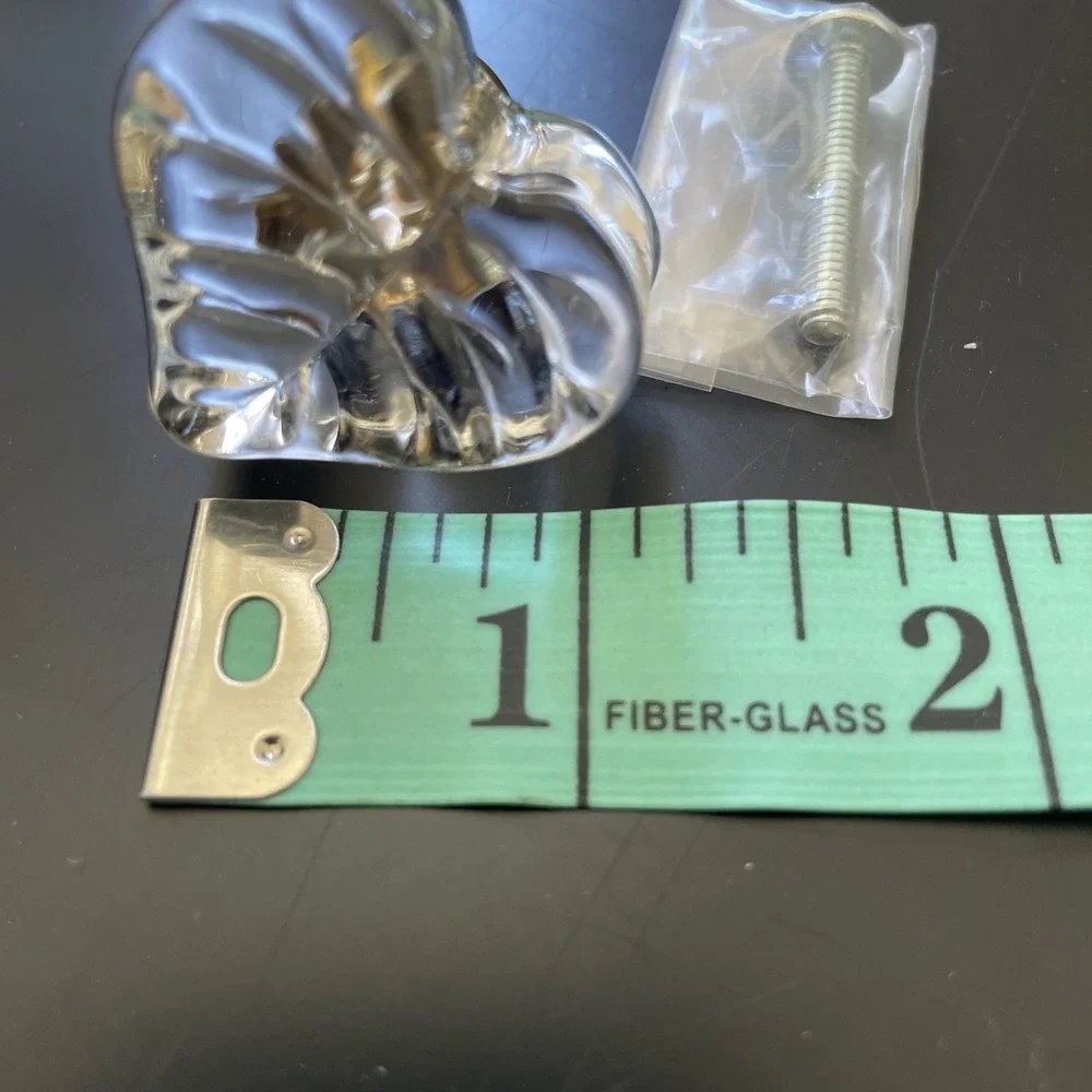 16 Acrylic Heart Leaf CLEAR brass Furniture Cabinet Drawer Door Pulls Knobs 1.25